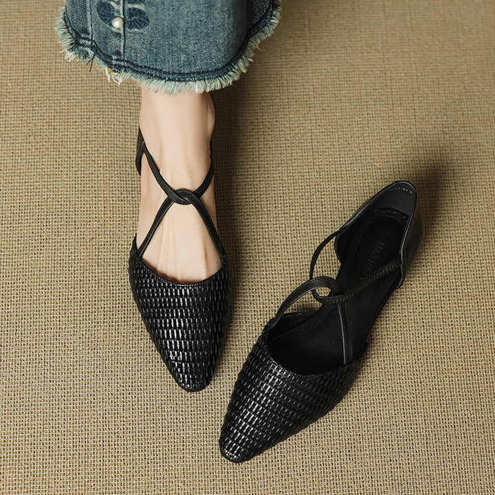 Alice | Women's Pointed Toe Block Heel T-Strap Shoes