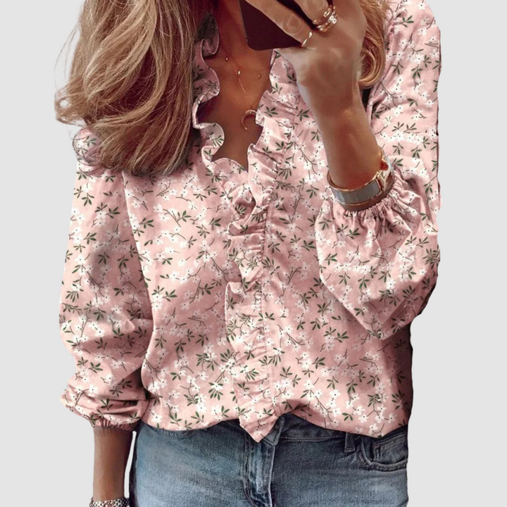 Sheila │ Women's Spread Collar Loose Fit Blouse