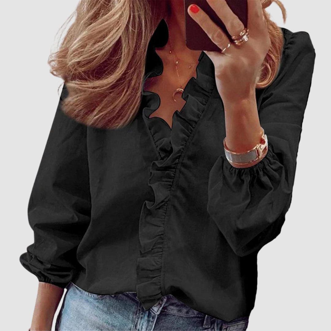 Sheila │ Women's Spread Collar Loose Fit Blouse