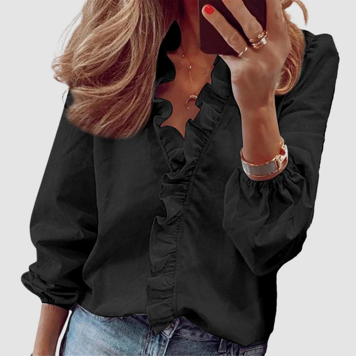 Sheila │ Women's Spread Collar Loose Fit Blouse