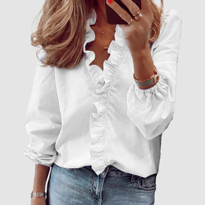 Sheila │ Women's Spread Collar Loose Fit Blouse