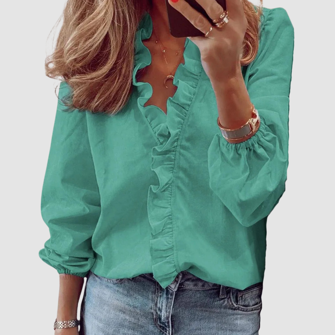 Sheila │ Women's Spread Collar Loose Fit Blouse