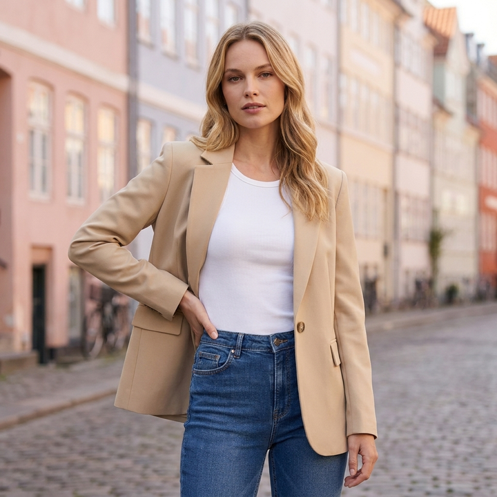 Henry │ Women's Tailored Blazer With Notch Lapel And Single Button