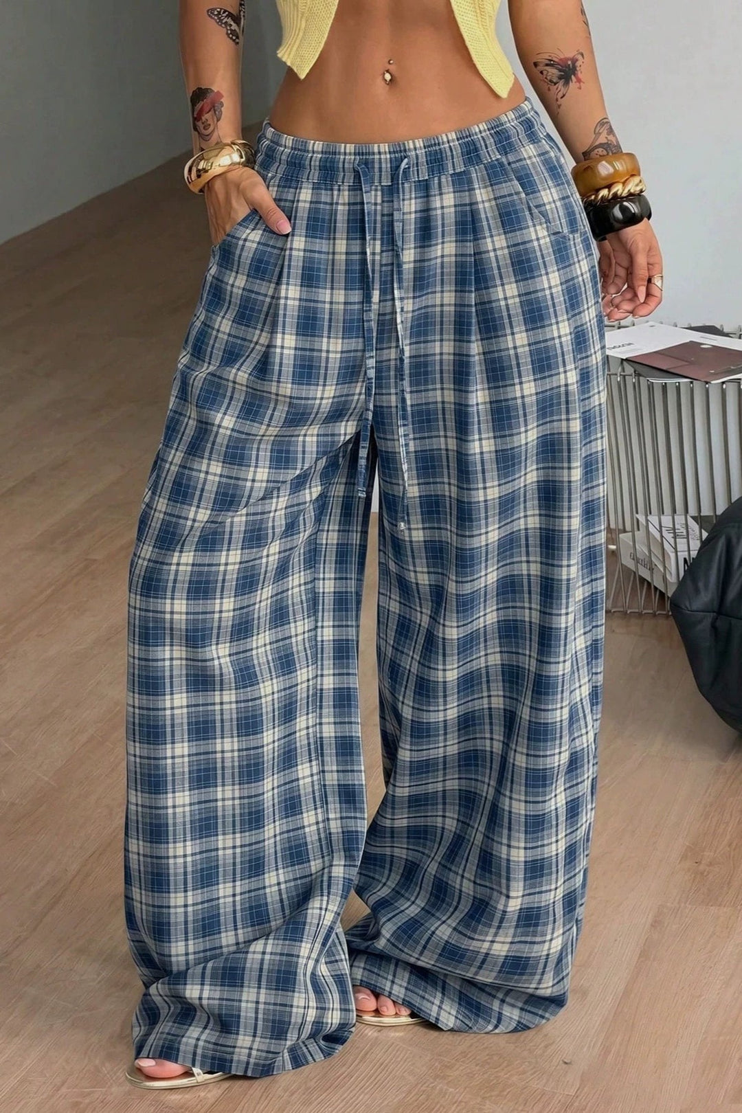 Vera │ Women's Wide Leg Drawstring Waist Trousers