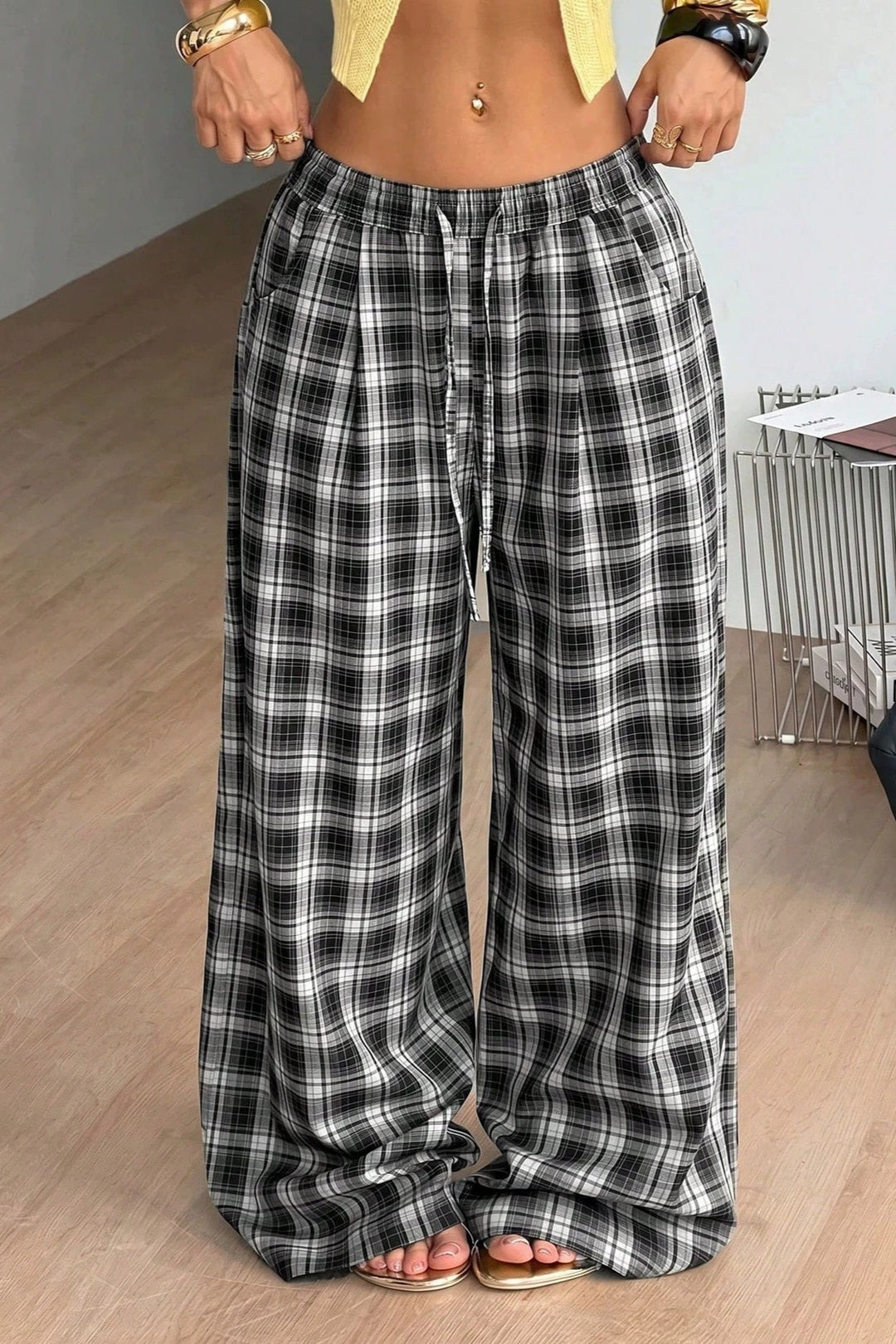 Vera │ Women's Wide Leg Drawstring Waist Trousers