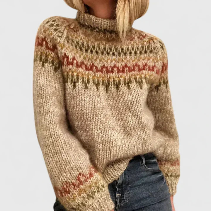 Claudia │ Women's Knit Jumper With Nordic Pattern