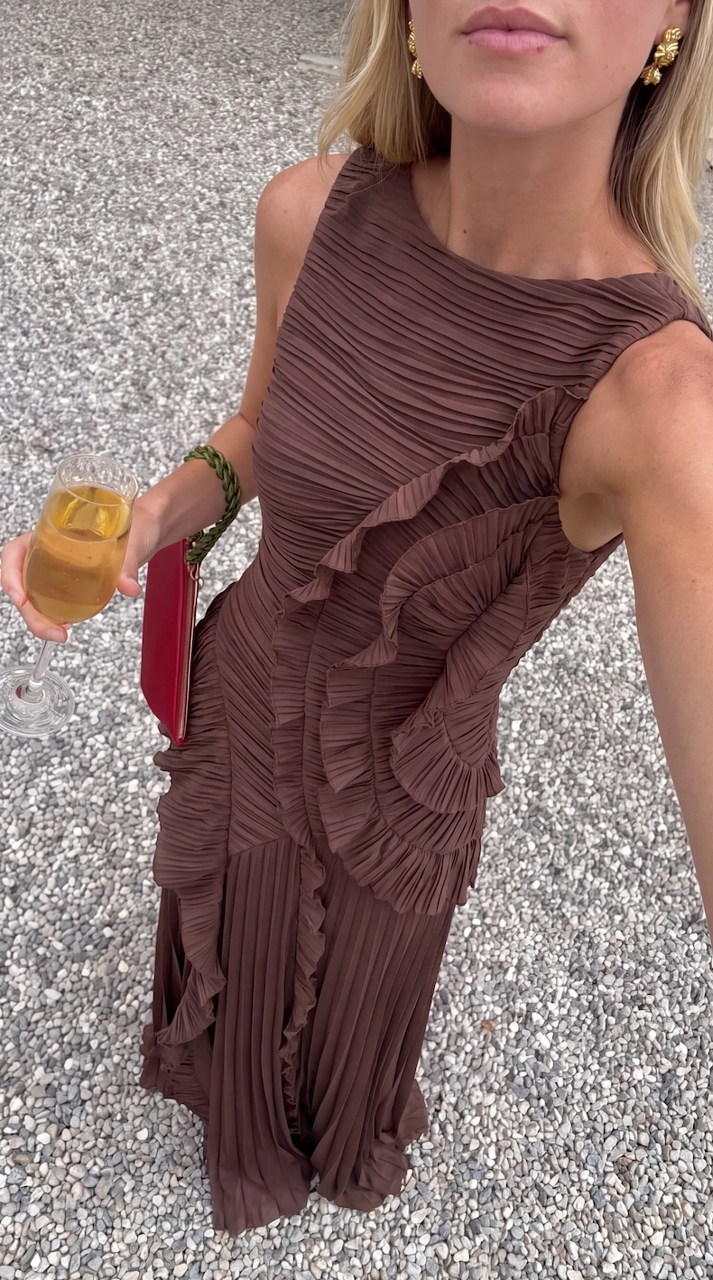 Olive │ Women's Ruched Low Back Maxi Dress
