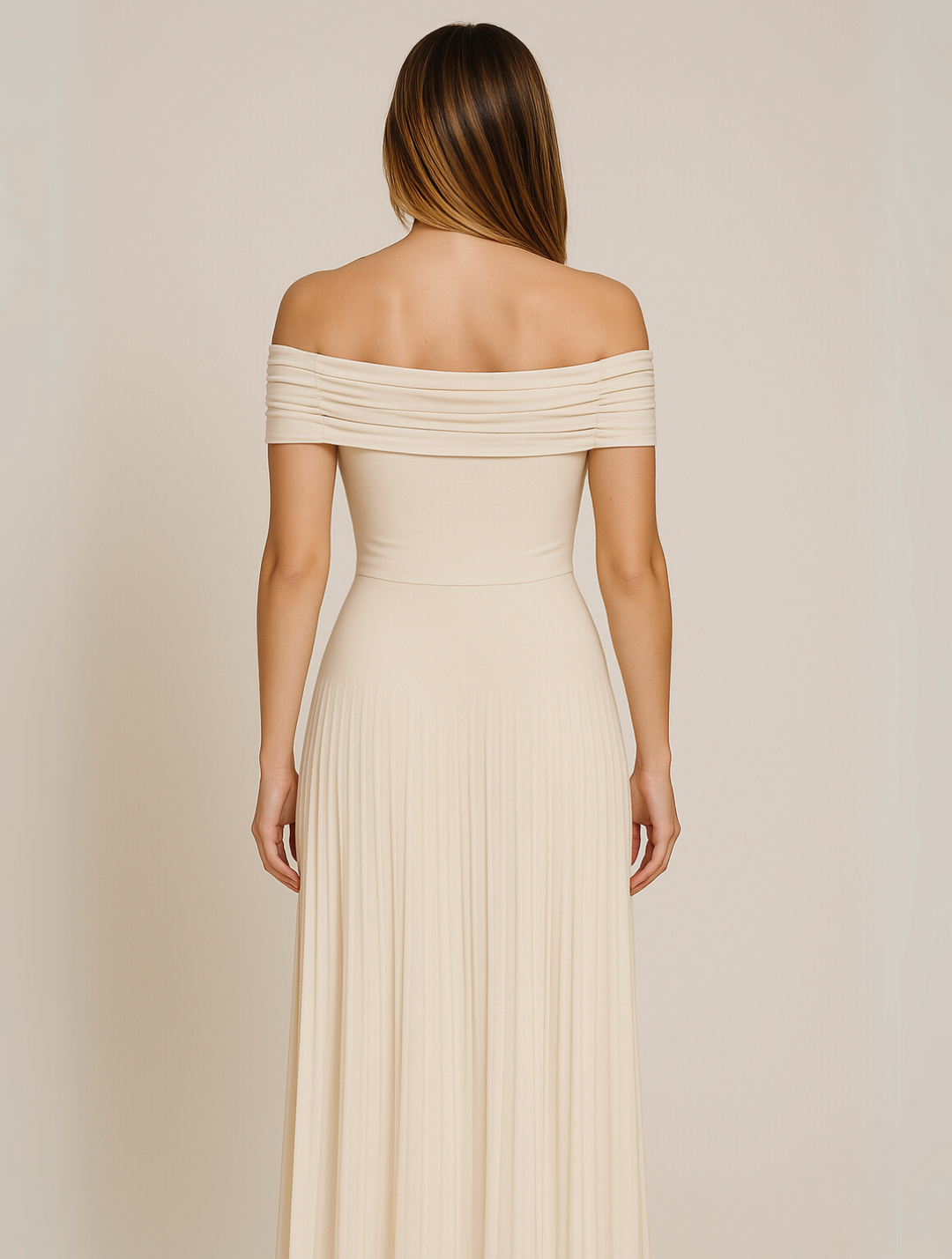 Thessaly │ Women's Pleated Maxi Wedding Guest Dress