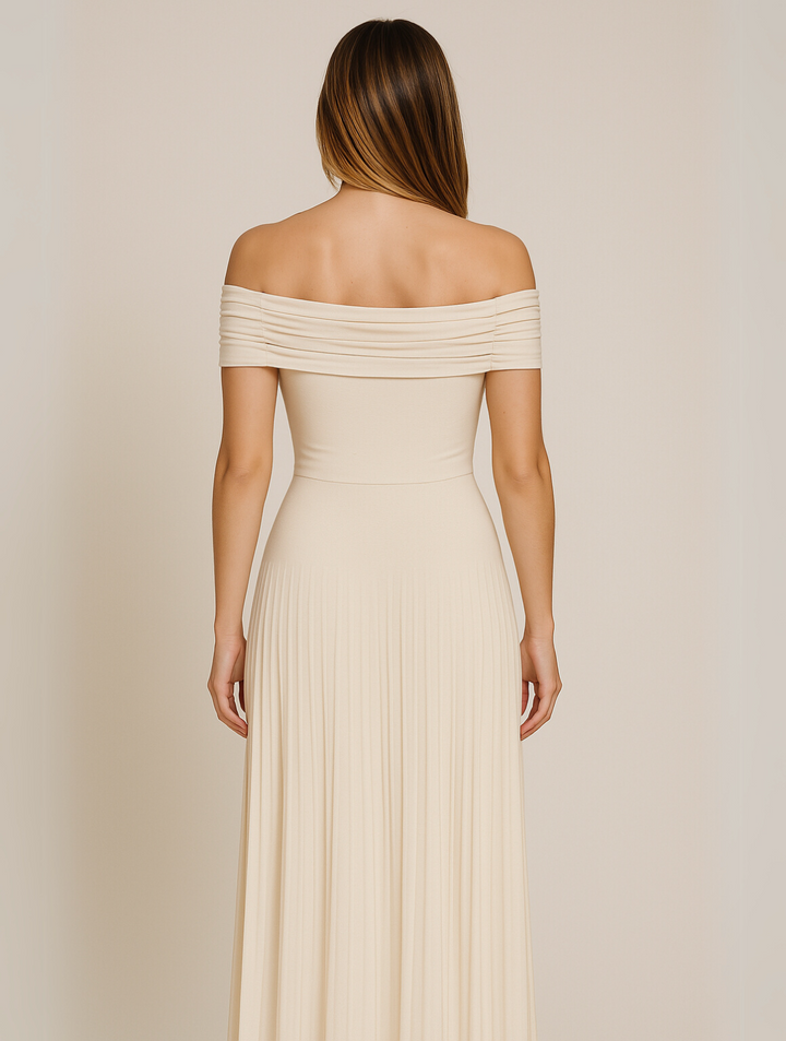 Thessaly │ Women's Pleated Maxi Wedding Guest Dress