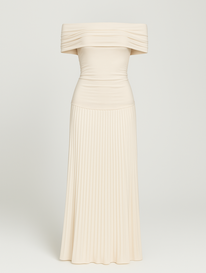 Thessaly │ Women's Pleated Maxi Wedding Guest Dress