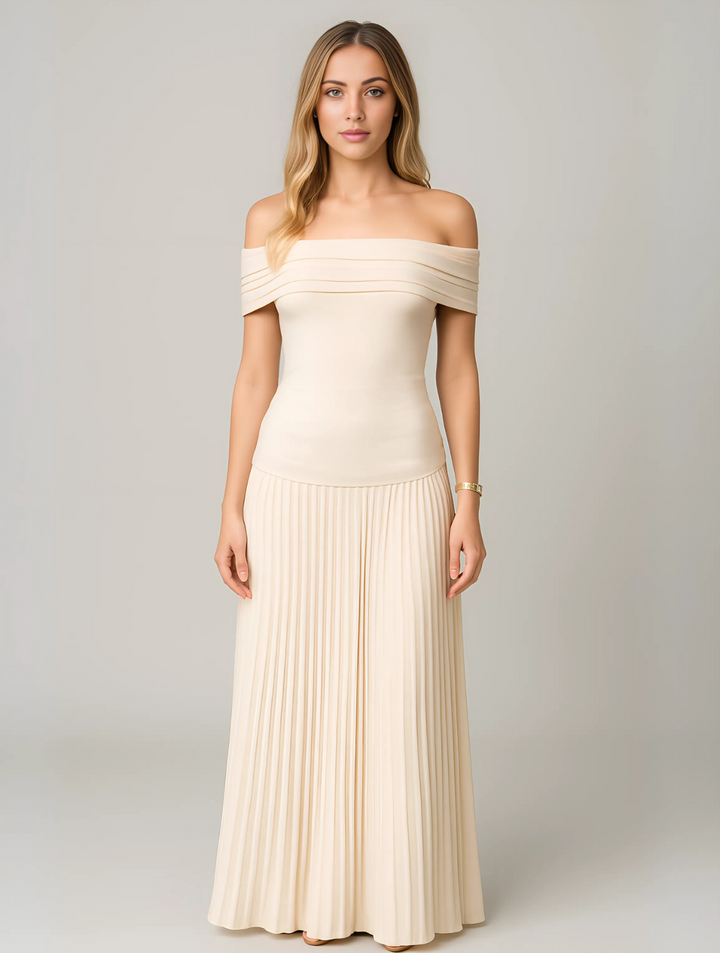 Thessaly │ Women's Pleated Maxi Wedding Guest Dress