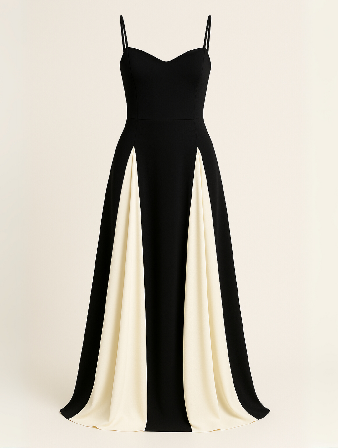 Ophelia │ Women's Two-Tone Contrast Panel Maxi Wedding Guest Dress