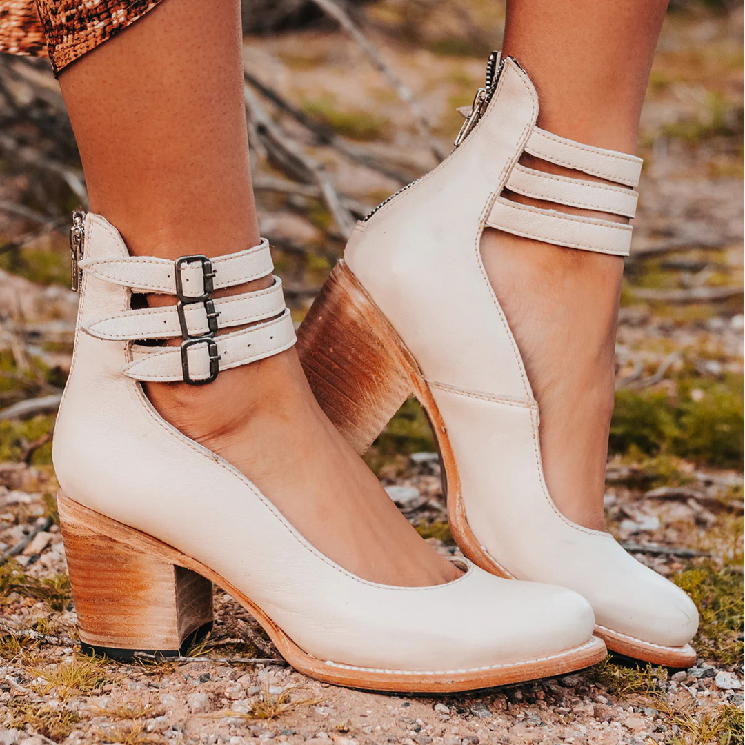 Eleanor │ Women's Ankle Strap Block Heel Sandals