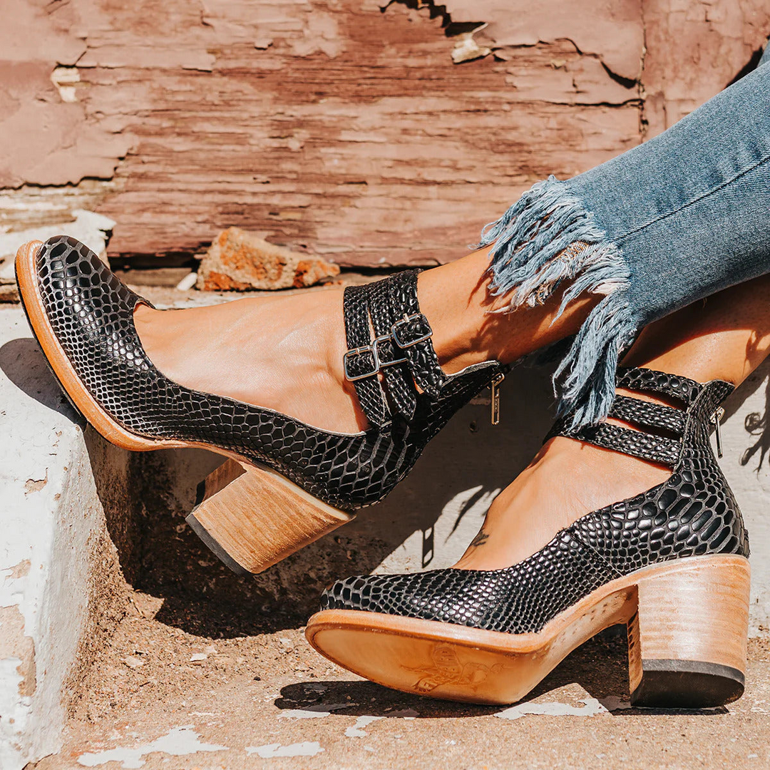 Eleanor │ Women's Ankle Strap Block Heel Sandals