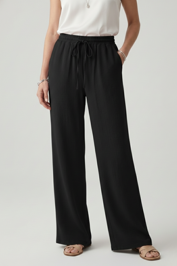 Dorothy │ Women's Wide Leg Palazzo Trousers With Drawstring Waist