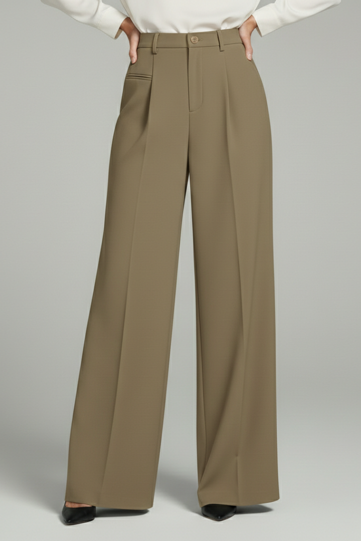 Felicity │ Women's Wide-Leg Palazzo Trousers With Front Pleats