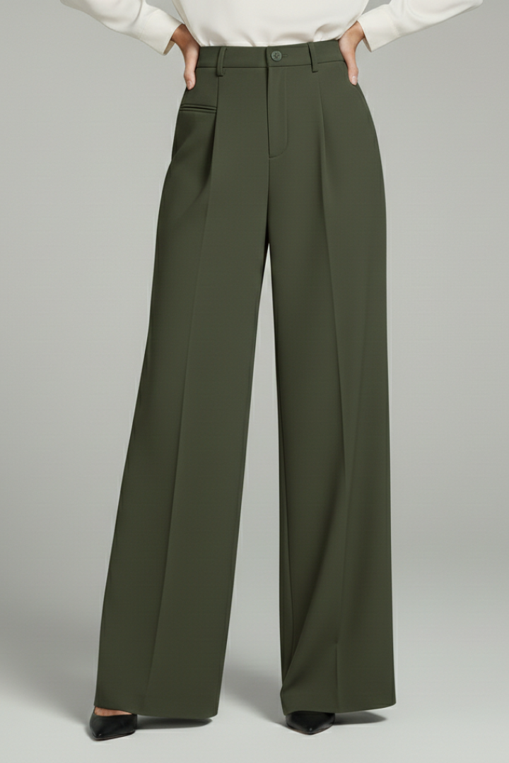 Felicity │ Women's Wide-Leg Palazzo Trousers With Front Pleats