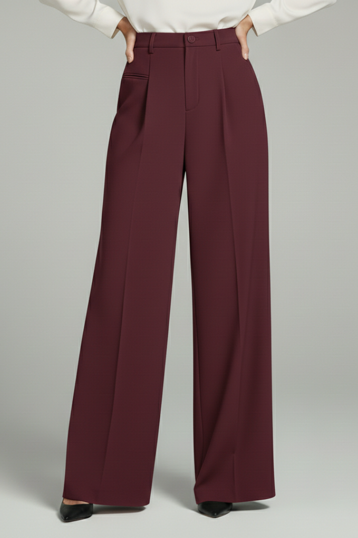 Felicity │ Women's Wide-Leg Palazzo Trousers With Front Pleats