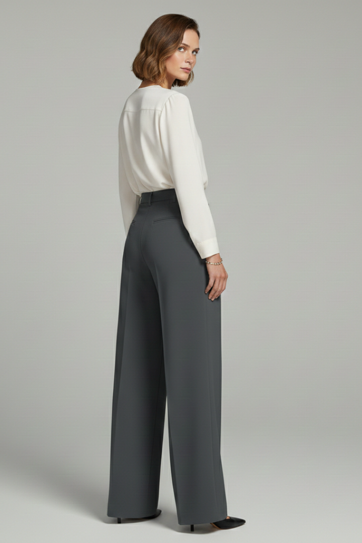 Felicity │ Women's Wide-Leg Palazzo Trousers With Front Pleats