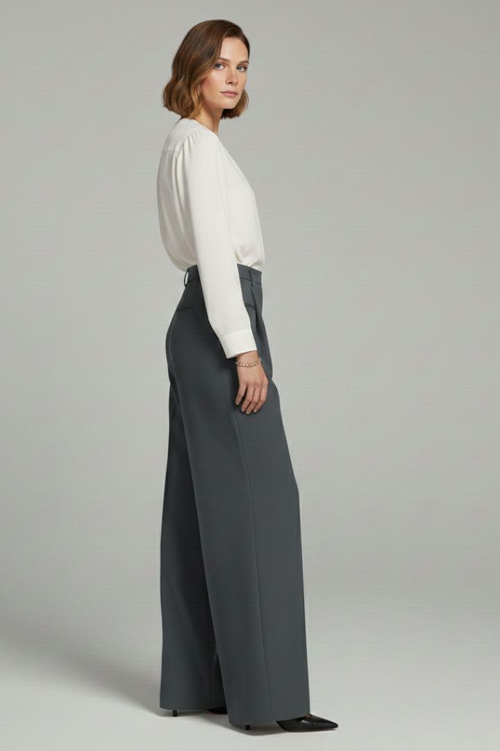 Felicity │ Women's Wide-Leg Palazzo Trousers With Front Pleats