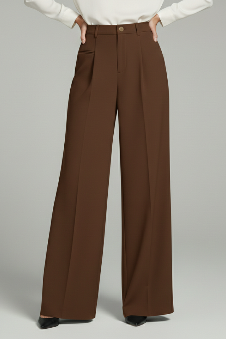 Felicity │ Women's Wide-Leg Palazzo Trousers With Front Pleats