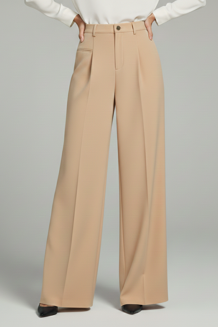 Felicity │ Women's Wide-Leg Palazzo Trousers With Front Pleats
