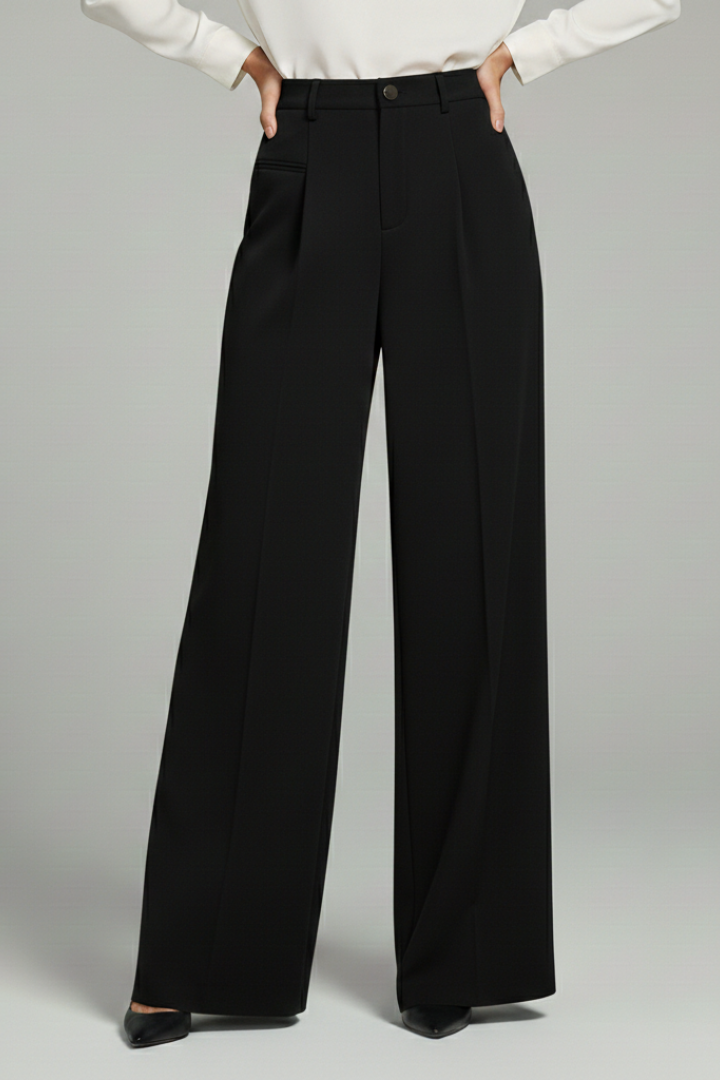 Felicity │ Women's Wide-Leg Palazzo Trousers With Front Pleats