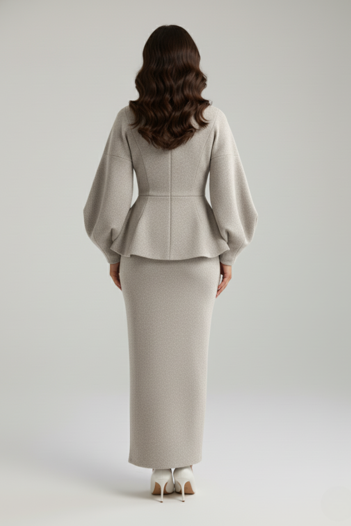 Edith │ Women's V-Neck Blazer And Skirt Two-Piece