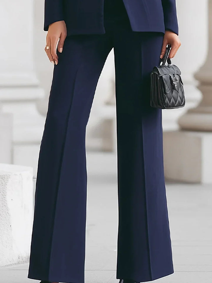 Tabitha │ Women's Longline Blazer And Flared Trousers Suit Set