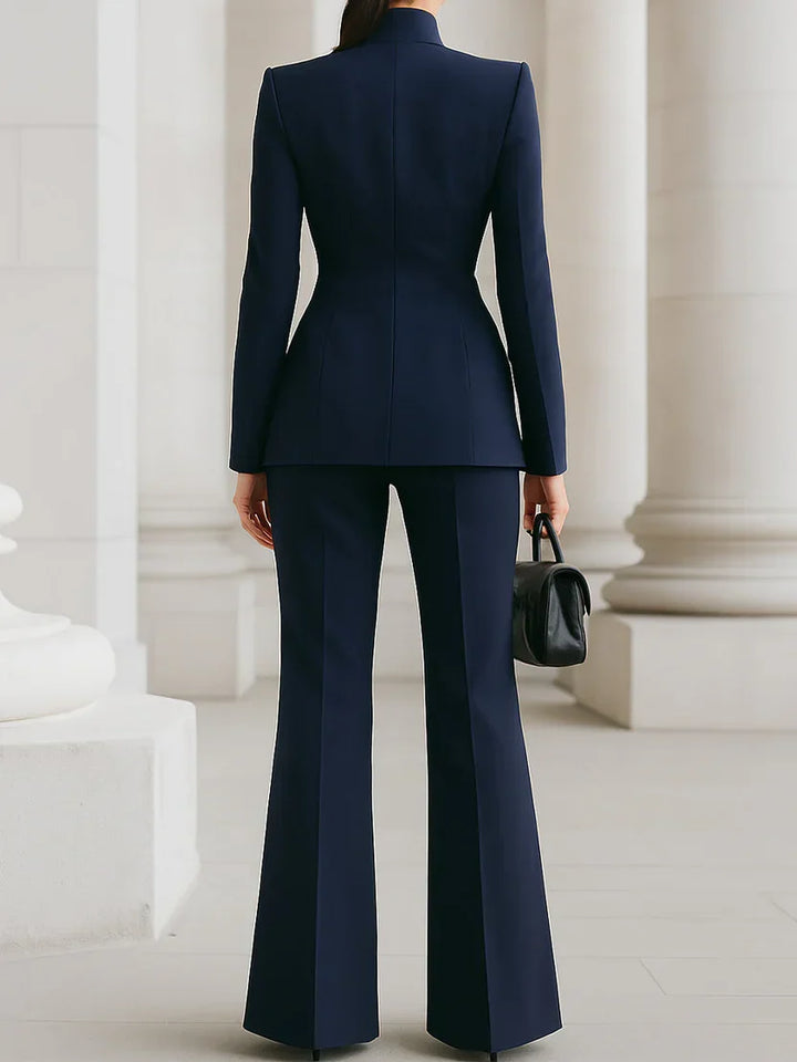 Tabitha │ Women's Longline Blazer And Flared Trousers Suit Set