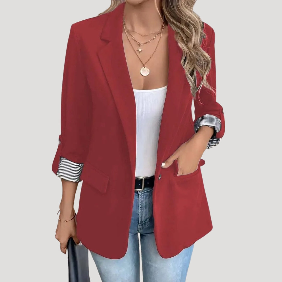 Josephine │ Women's Single Breasted Tailored Blazer With Roll Up Sleeves
