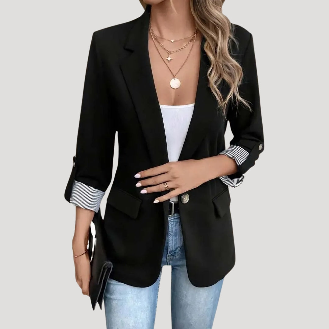 Josephine │ Women's Single Breasted Tailored Blazer With Roll Up Sleeves