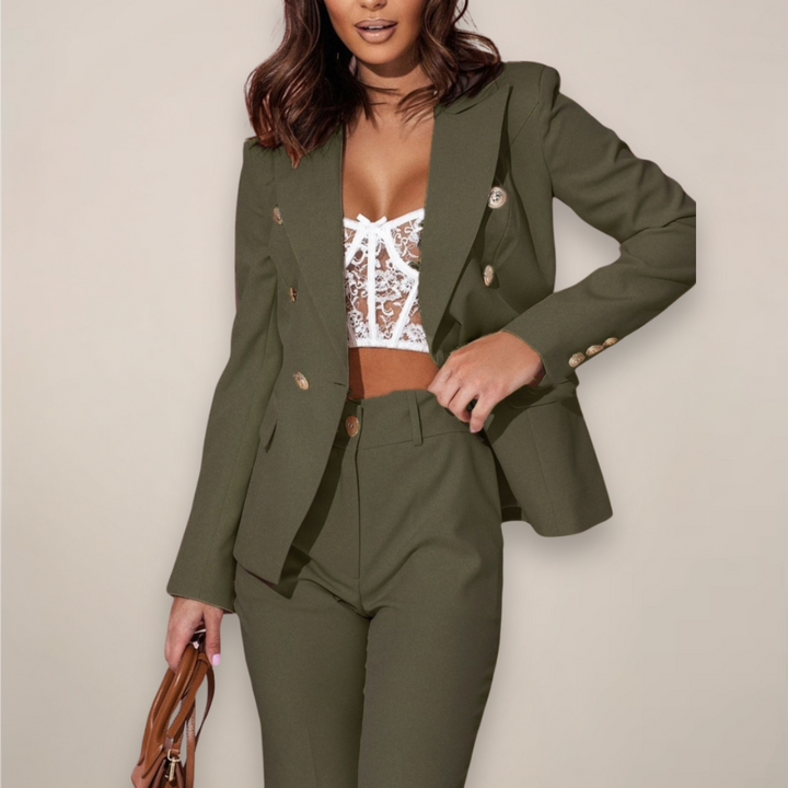 Cordelia │ Women's Double-Breasted Blazer And Tailored Trousers Two-Piece Suit