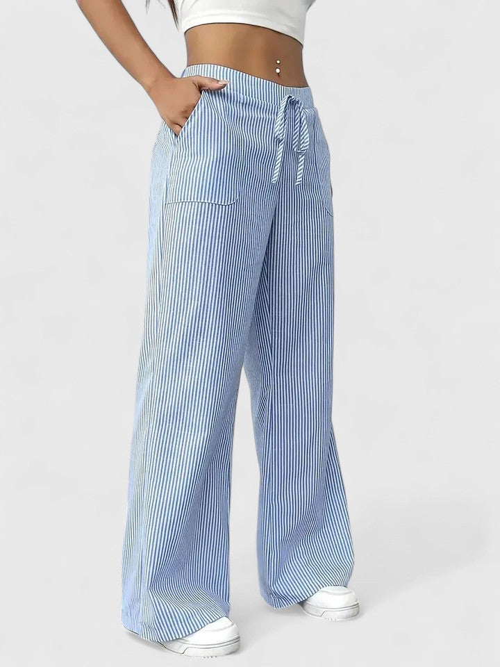 Agatha │ Women's Wide Leg Drawstring Waist Trousers