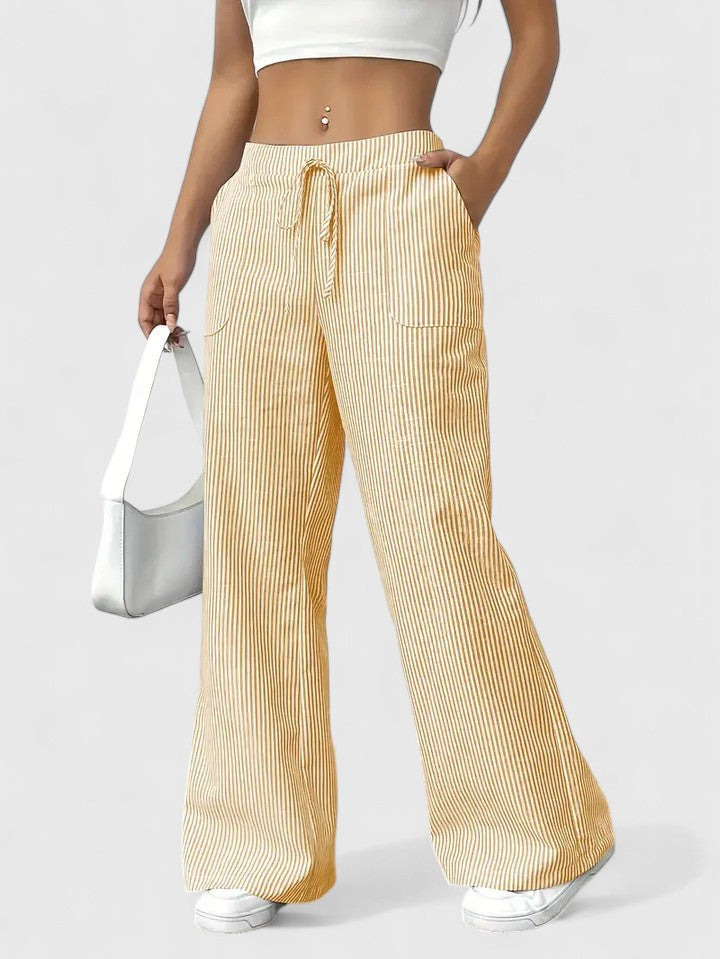 Agatha │ Women's Wide Leg Drawstring Waist Trousers