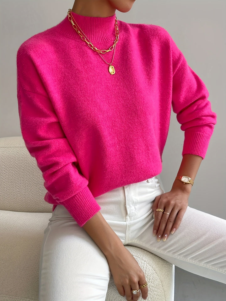 Augusta │ Women's Ribbed Funnel Neck Long Sleeve Knitted Jumper
