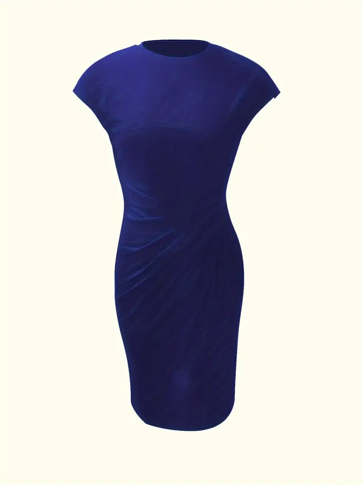 Verity │ Women's Short Sleeve Bodycon Midi Dress With Twisted Waist Detail