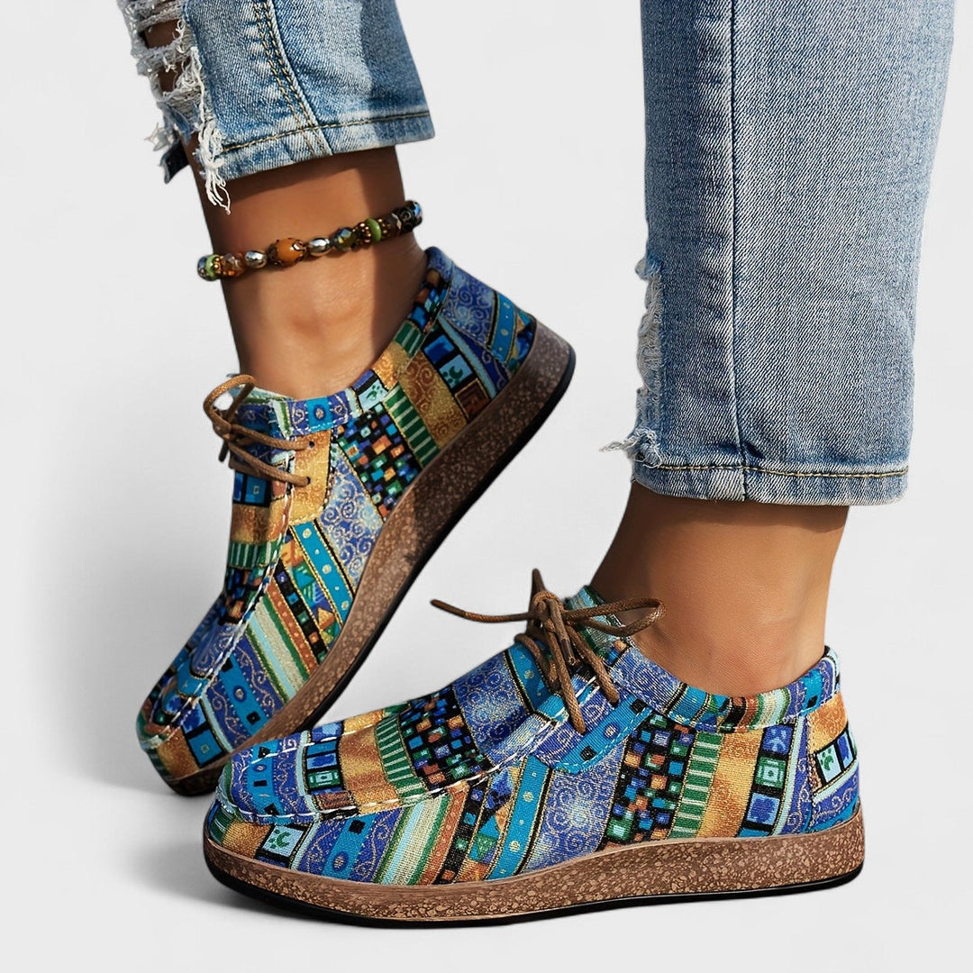 Lydia │ Women's Patchwork Lace-Up Sneakers