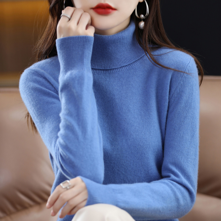 Julia │ Women's Turtleneck Ribbed Knit Jumper