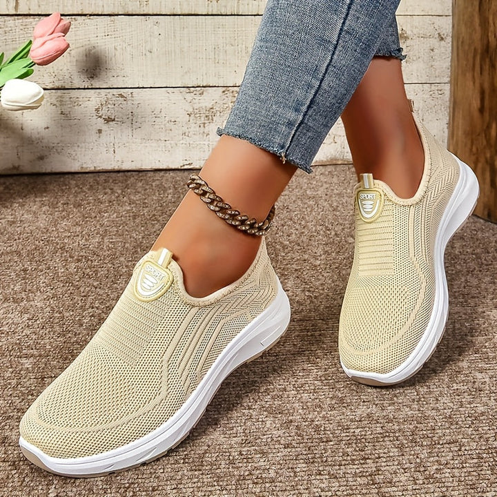 Hanne | Dame Slip-On Sneakers Med Strikkenet Overdel Og Lav Profil