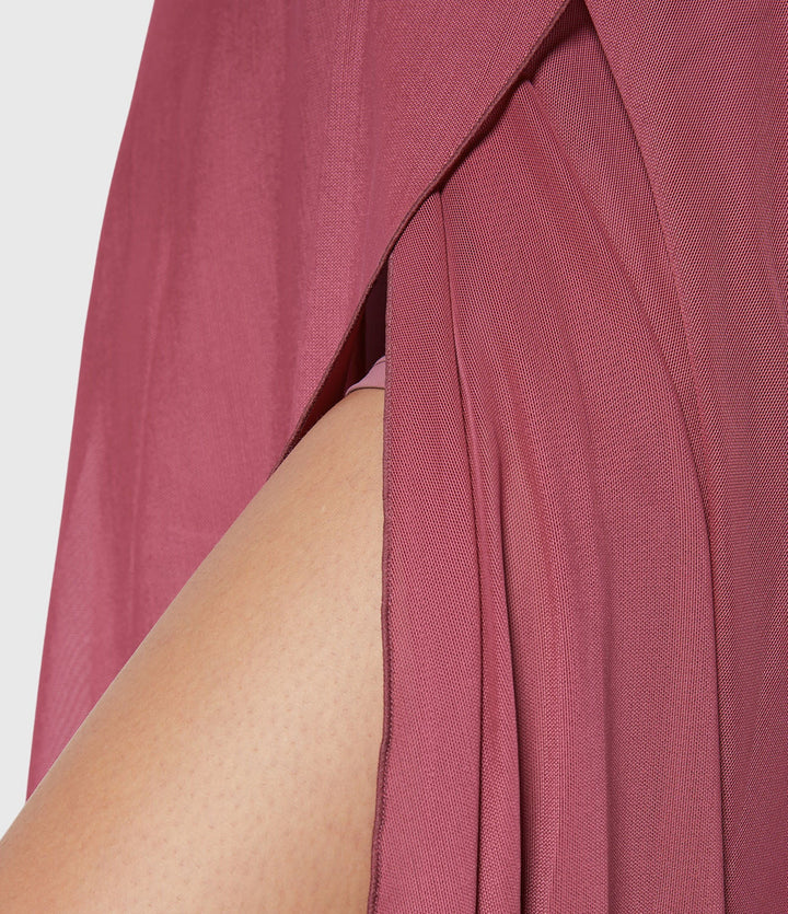 Arabella │ Women's High Waist Two-Layer Midi Skirt