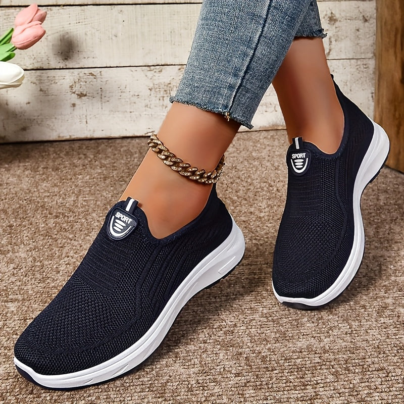 Hanne | Dame Slip-On Sneakers Med Strikkenet Overdel Og Lav Profil