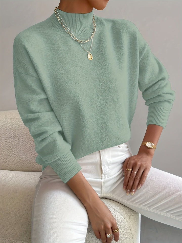 Augusta │ Women's Ribbed Funnel Neck Long Sleeve Knitted Jumper