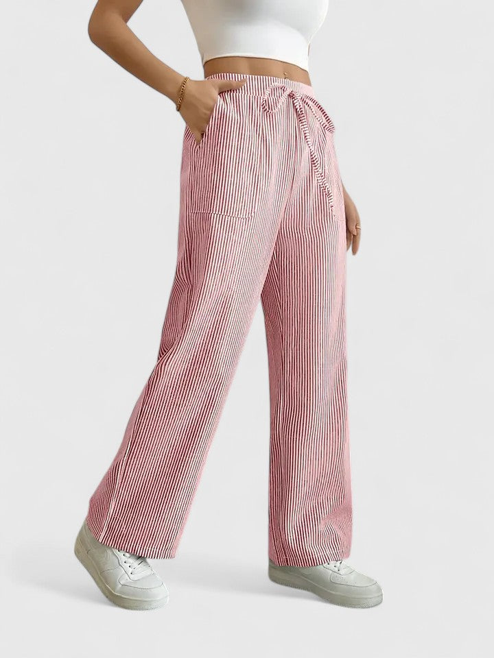 Agatha │ Women's Wide Leg Drawstring Waist Trousers