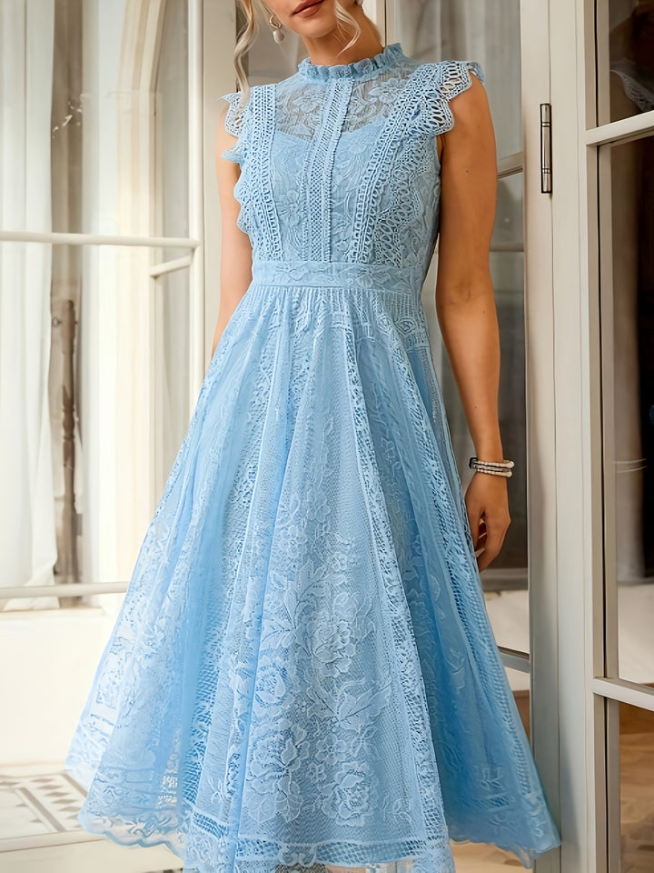 Tabitha │ Women's High Neck Lace Wedding Guest Maxi Dress