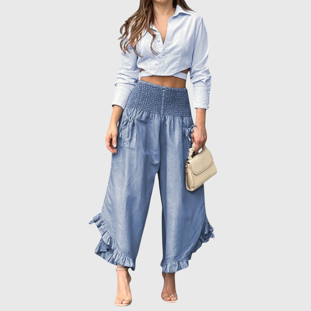 Katherine │ Women's High Waist Pleated Casual Trousers