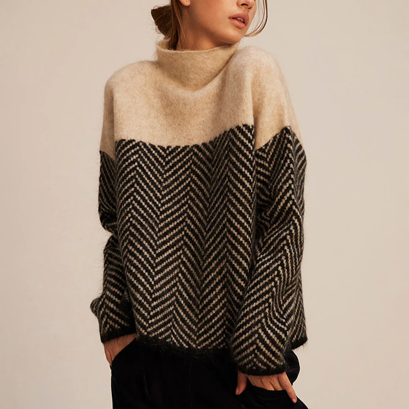 Phoebe │ Women's Cashmere Blend Textured Turtleneck Jumper
