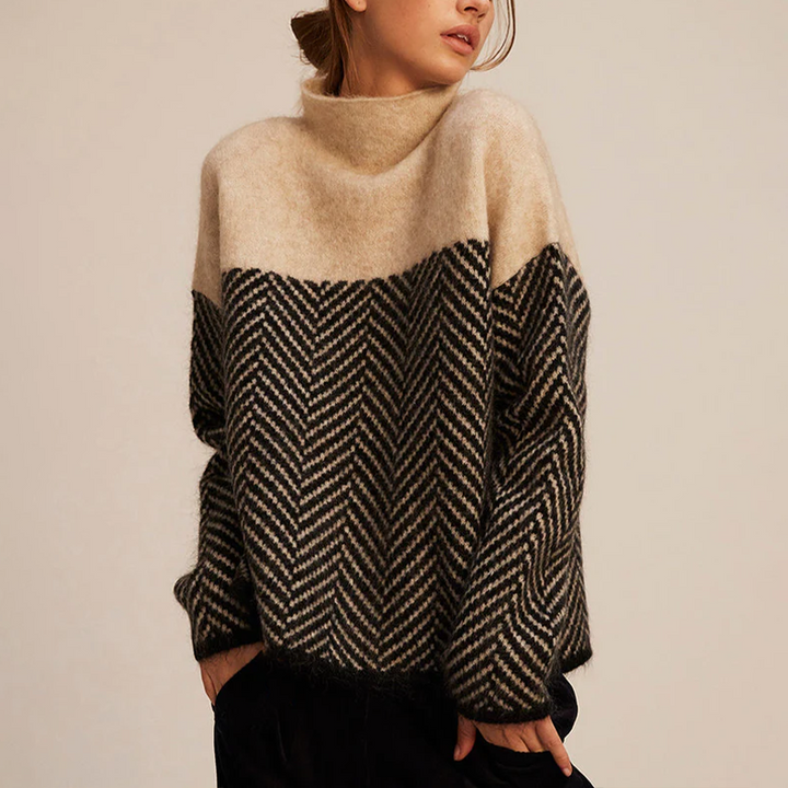 Phoebe │ Women's Cashmere Blend Textured Turtleneck Jumper