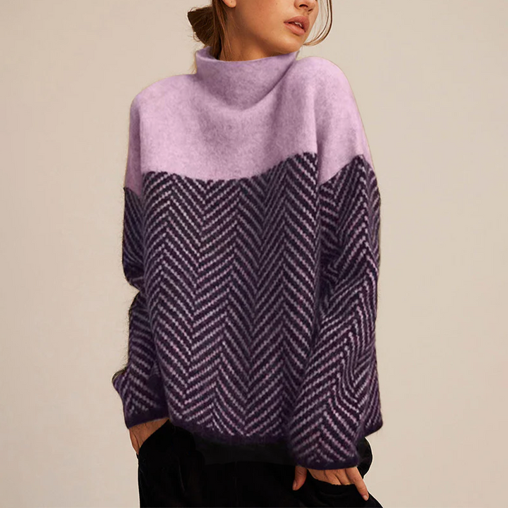 Phoebe │ Women's Cashmere Blend Textured Turtleneck Jumper