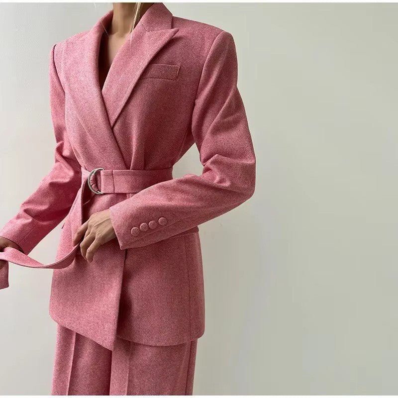 Ivy │ Women's Corset Top Blazer And Wide-Leg Trousers Two-Piece Set